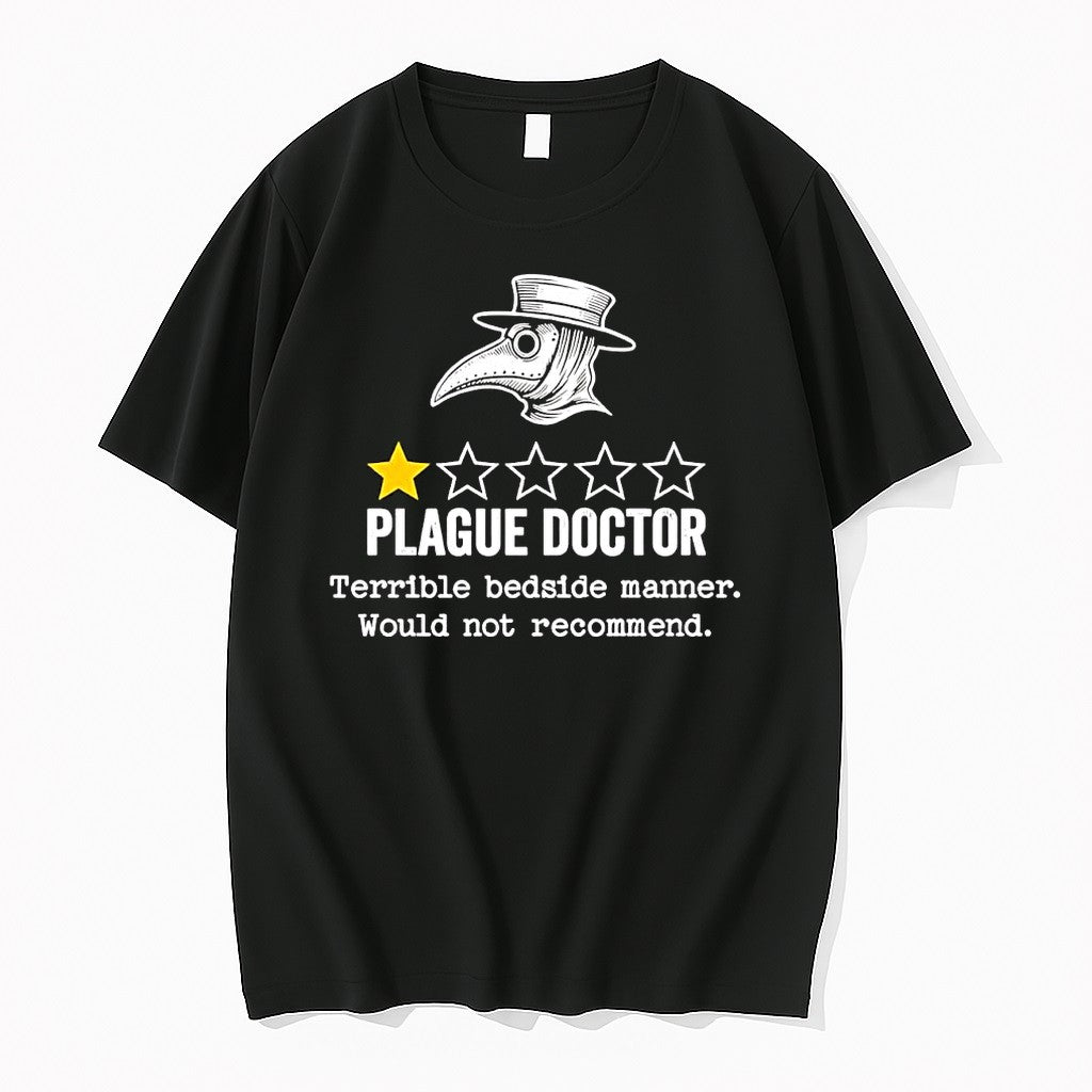 Original Plague Doctor One Star Terrible Bedside Manner Would Not Recommend Tshirts Unisex T-shirt, Sweatshirt, Hoodie, Long Sleeve Tee - T-Shirt, Sweatshirt, Hoodie