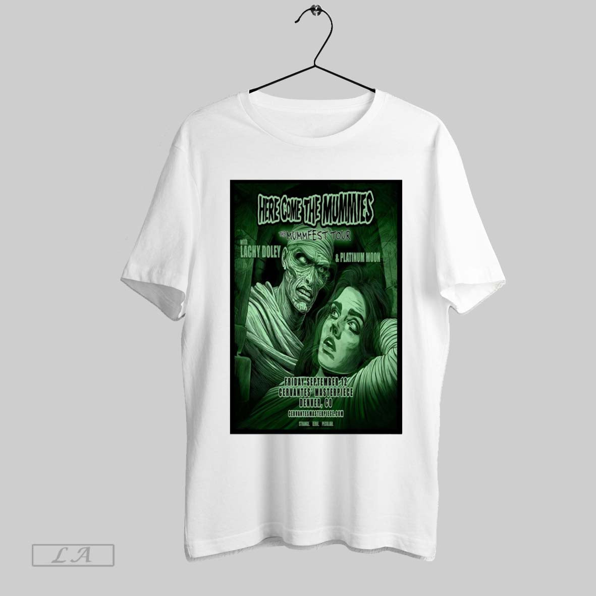 Original Poster Here Come The Mummies Cervantes Ballroom In Denver Co September 12 2025 Unisex T-shirt, Sweatshirt, Hoodie, Long Sleeve Tee - T-Shirt, Sweatshirt, Hoodie