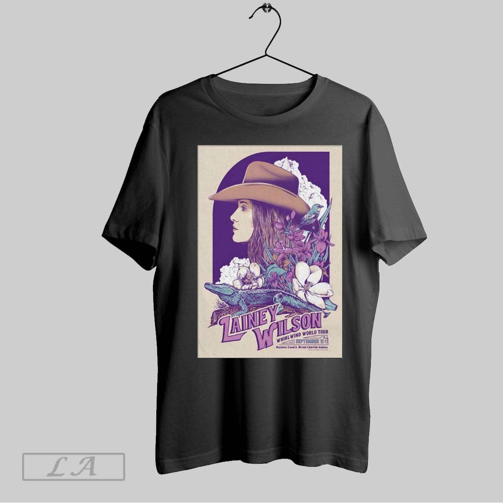 Original Poster Lainey Wilson Whirlwind World Tour September 11 2025 In Baton Rouge La Unisex T-shirt, Sweatshirt, Hoodie, Long Sleeve Tee - T-Shirt, Sweatshirt, Hoodie