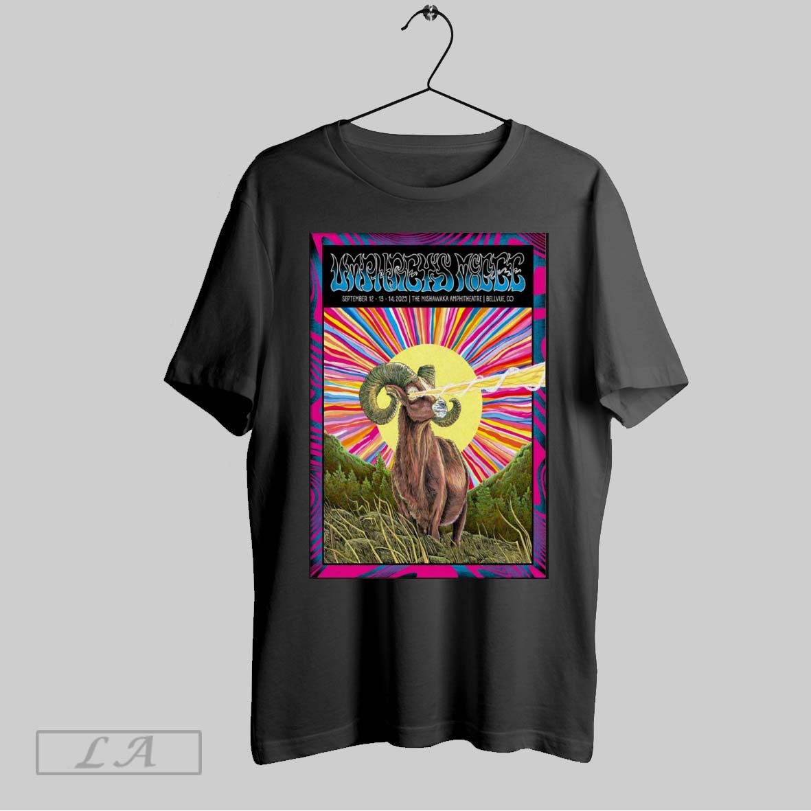 Original Poster Umphreys Mcgee September 12 13 2025 Mishawaka Amphitheatre In Bellvue Co Unisex T-shirt, Sweatshirt, Hoodie, Long Sleeve Tee - T-Shirt, Sweatshirt, Hoodie