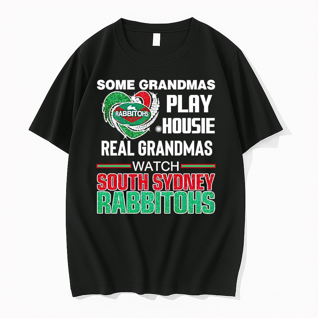 Original Real Grandmas Watch South Sydney Rabbitohs Glitter Heart Tshirts Jpg Unisex T-shirt, Sweatshirt, Hoodie, Long Sleeve Tee - T-Shirt, Sweatshirt, Hoodie
