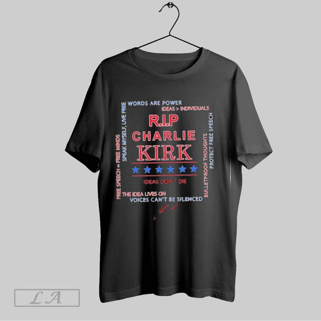 Original Rip Charlie Kirk Words Are Power Speak Myself Live Free Ideas Dont Die The Unisex T-shirt, Sweatshirt, Hoodie, Long Sleeve Tee - T-Shirt, Sweatshirt, Hoodie