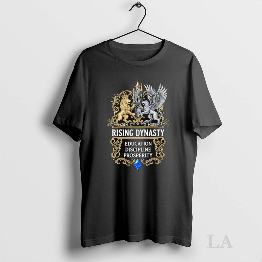 Original Rising Dynasty Education Discipline Prosperity Lion And A Griffin Unisex T-shirt, Sweatshirt, Hoodie, Long Sleeve Tee - T-Shirt, Sweatshirt, Hoodie