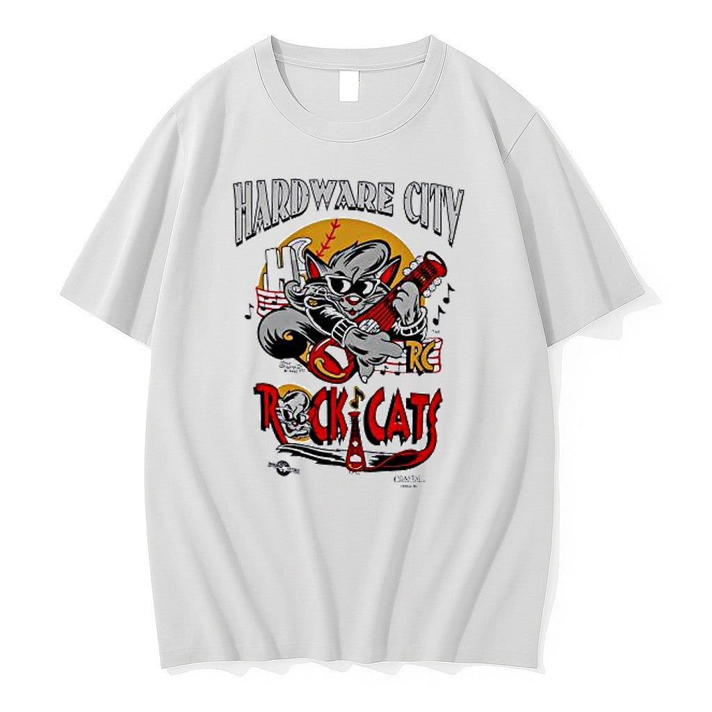 Original Rock Cat Hardware City Rock Cats Baseball Mascot Sunglasses Electric Guitar Tshirts - T-Shirt, Sweatshirt, Hoodie