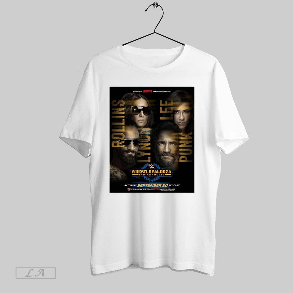 Original Rollins Lynch Lee Punk Wrestlepalooza Indianapolis Saturday September 20 Espn Poster - T-Shirt, Sweatshirt, Hoodie