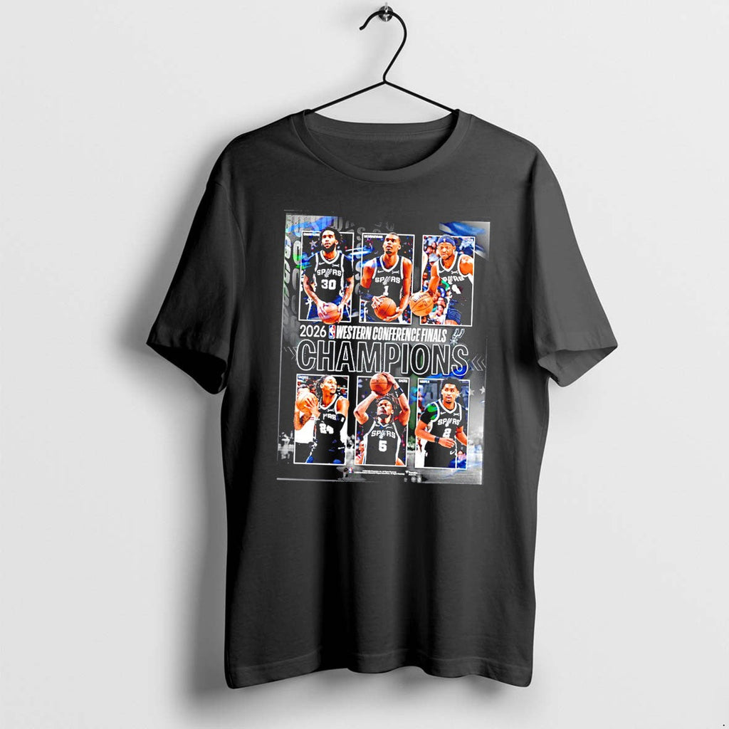 Original San Antonio Spurs 2026 Nba Western Conference Finals Champions Player Collage Tee Tshirts - T-Shirt, Sweatshirt, Hoodie