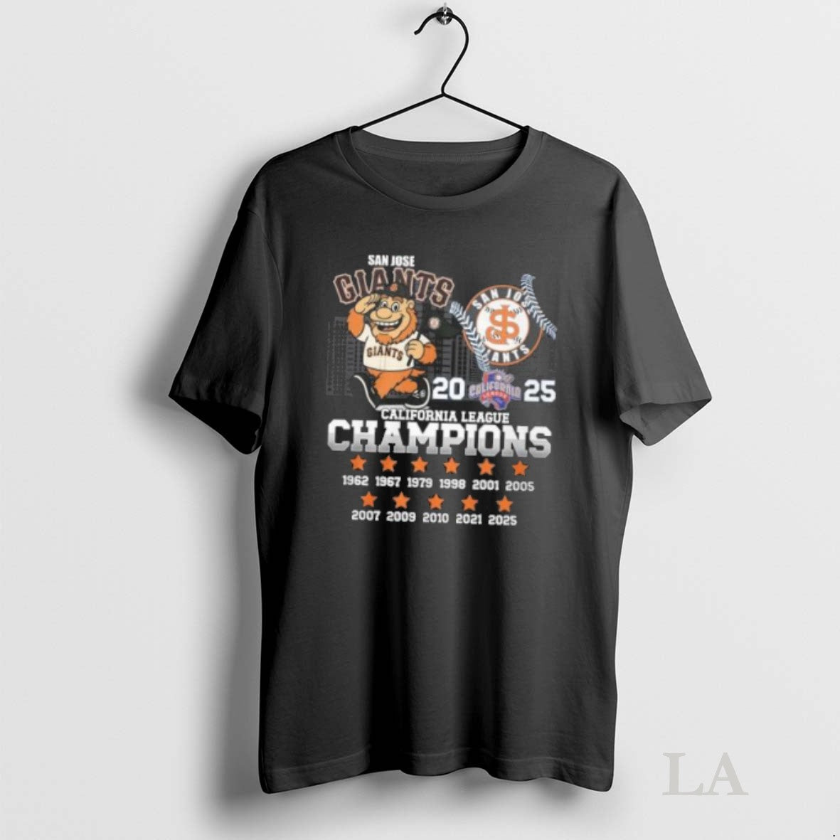 Original San Jose Giants Mascot 2025 California League Champions Unisex T-shirt, Sweatshirt, Hoodie, Long Sleeve Tee - T-Shirt, Sweatshirt, Hoodie