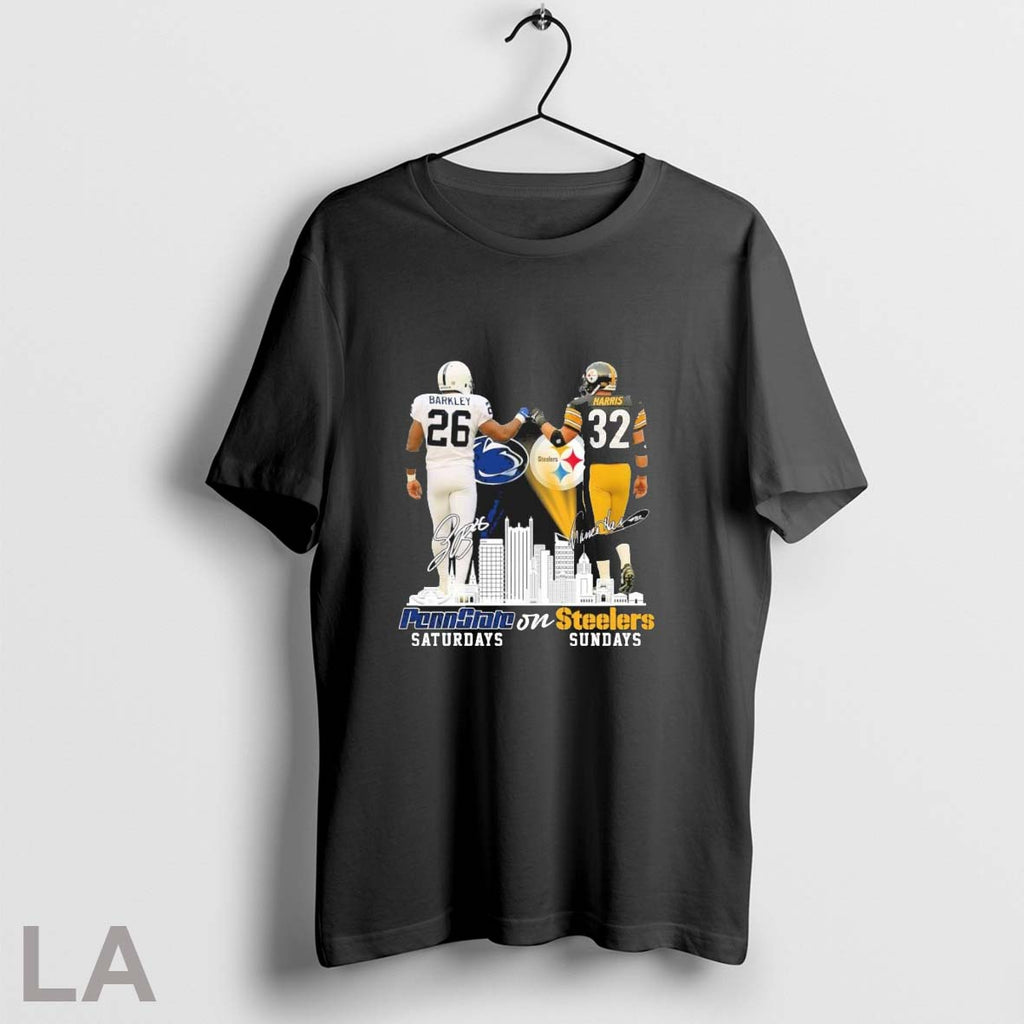 Original Saquon Barkley Penn State On Saturdays And Franco Harris Steelers On Sundays Unisex T-shirt, Sweatshirt, Hoodie, Long Sleeve Tee - T-Shirt, Sweatshirt, Hoodie