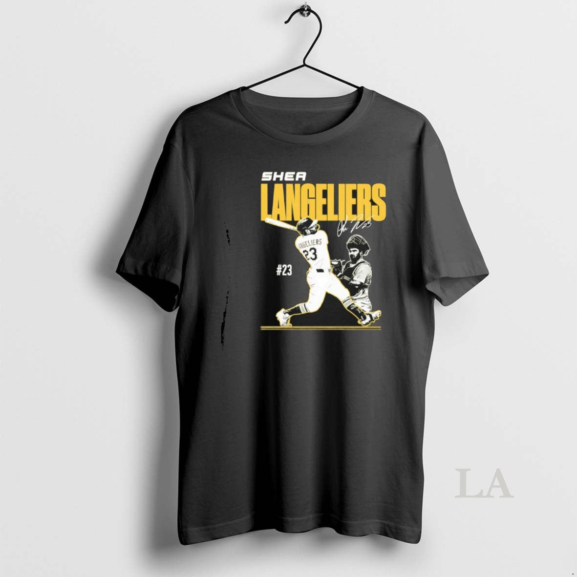 Original Shea Langeliers 23 Athletics Baseball Slugger Swing Signature Unisex T-shirt, Sweatshirt, Hoodie, Long Sleeve Tee - T-Shirt, Sweatshirt, Hoodie