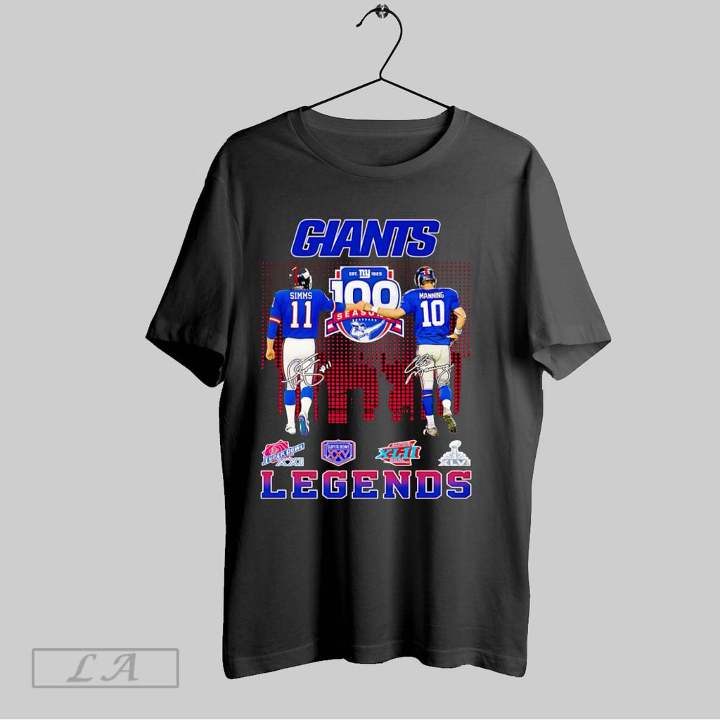 Original Simms And Manning Giants Legends Signature Unisex T-shirt, Sweatshirt, Hoodie, Long Sleeve Tee - T-Shirt, Sweatshirt, Hoodie
