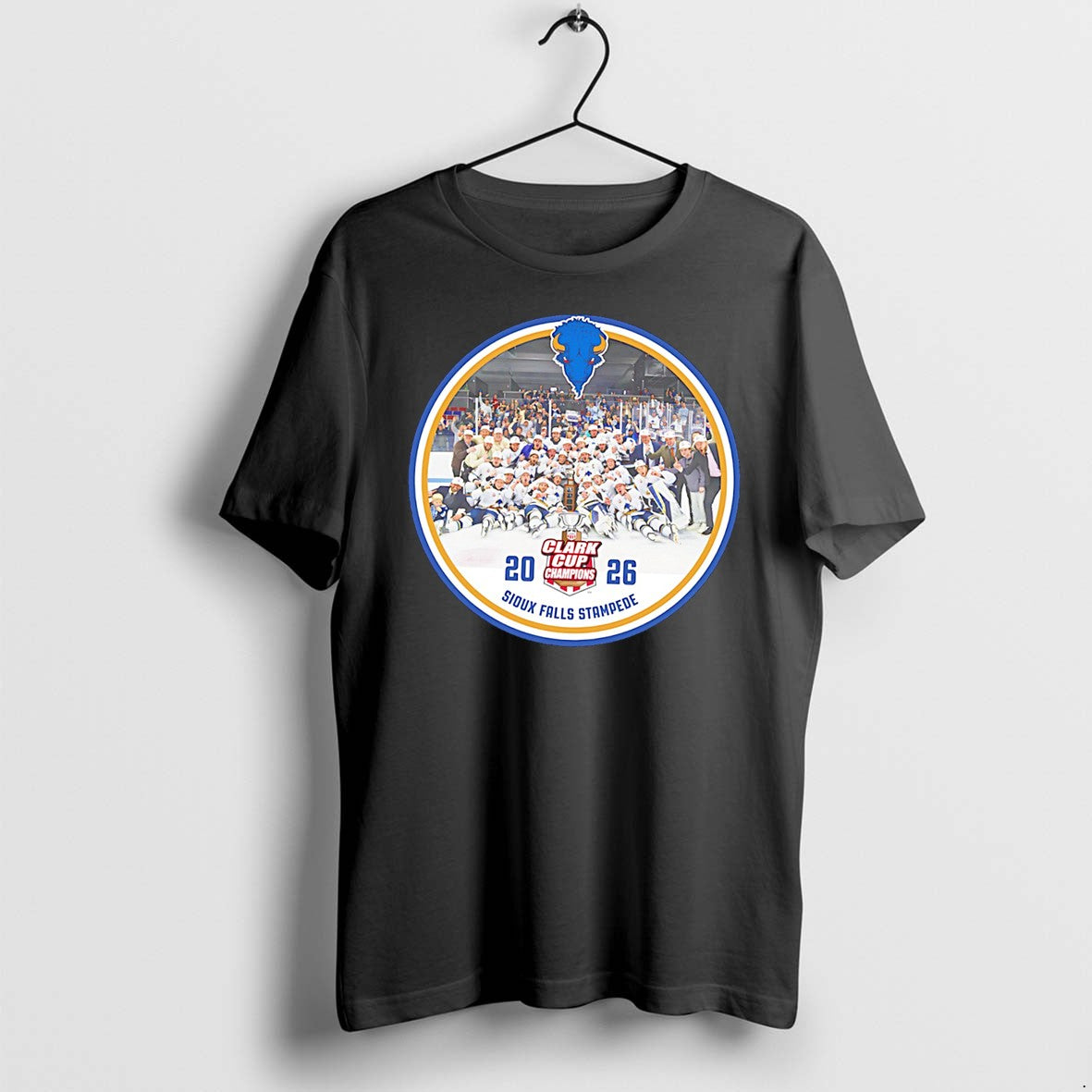 Original Sioux Falls Stampede 2026 Clark Cup Champions All Team Graphic Tee Tshirts Unisex T-shirt, Sweatshirt, Hoodie, Long Sleeve Tee - T-Shirt, Sweatshirt, Hoodie
