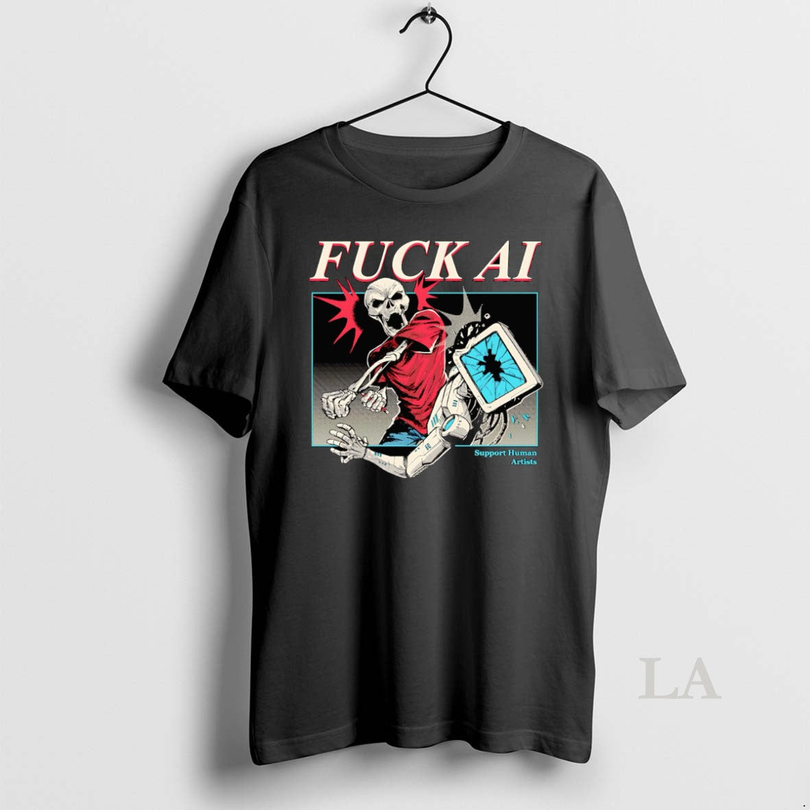 Original Skeleton Fuck Ai Support Human Artists T-Shirts, Hoodie, Sweatshirt - T-Shirt, Sweatshirt, Hoodie