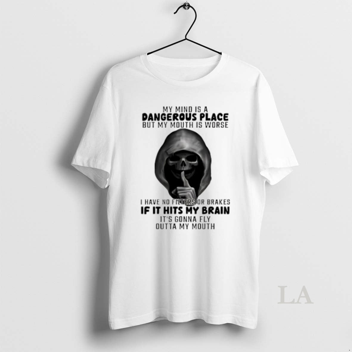 Original Skull My Mind Is A Dangerous Place But My Mouth Is Worse Unisex T-shirt, Sweatshirt, Hoodie, Long Sleeve Tee - T-Shirt, Sweatshirt, Hoodie