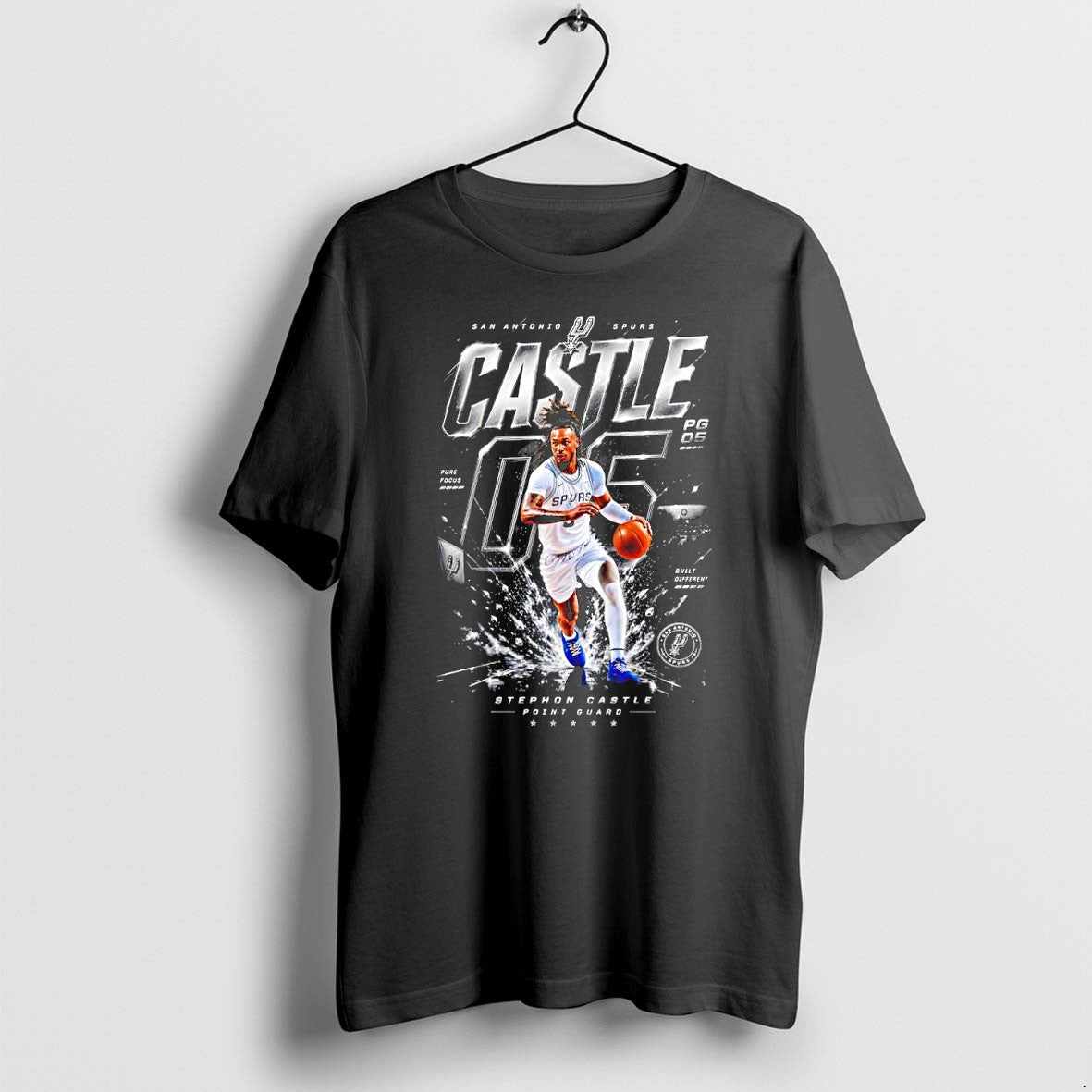 Original Stephon Castle San Antonio Spurs Nba Playoffs 2026 Number 5 Tshirts Unisex T-shirt, Sweatshirt, Hoodie, Long Sleeve Tee - T-Shirt, Sweatshirt, Hoodie