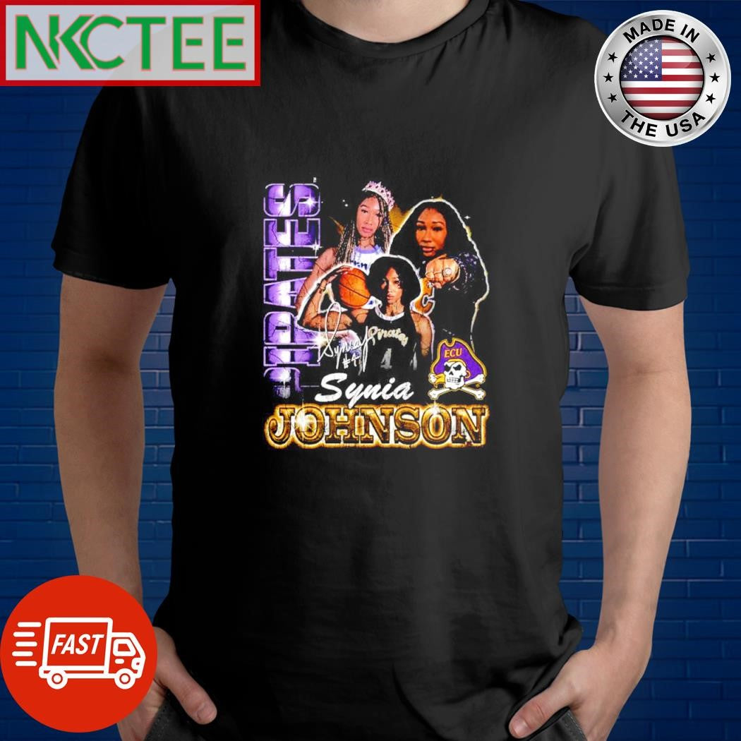 Original Synia Johnson East Carolina Pirates 90s Signature vintage shirt Unisex T-shirt, Sweatshirt, Hoodie, Long Sleeve Tee - T-Shirt, Sweatshirt, Hoodie