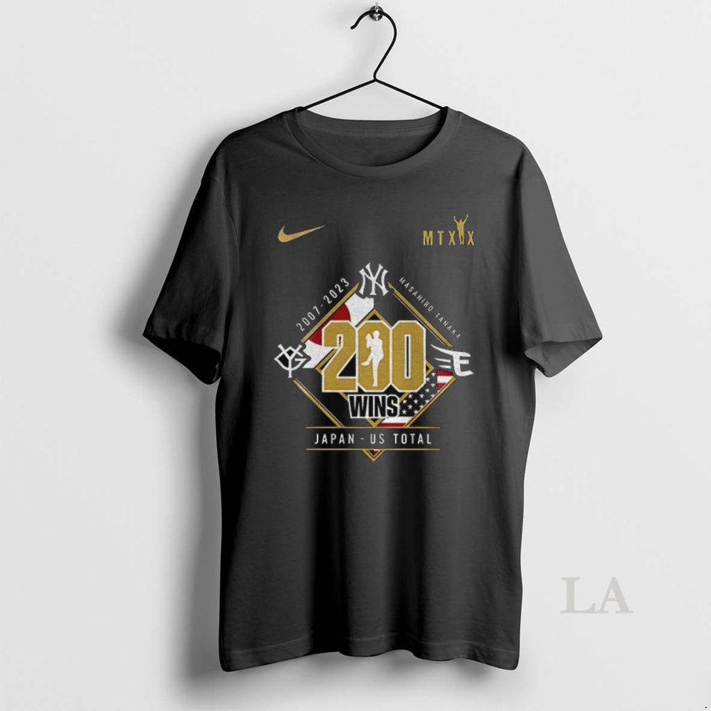 Original Tanaka Masahiro New York Yankees Baseball 200 Wins Japan Us Total Logo Unisex T-shirt, Sweatshirt, Hoodie, Long Sleeve Tee - T-Shirt, Sweatshirt, Hoodie