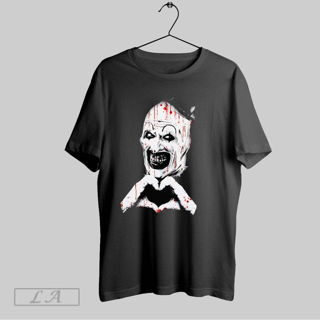 Original The Clown Terrifier Creepy Heart Hands Unisex T-shirt, Sweatshirt, Hoodie, Long Sleeve Tee - T-Shirt, Sweatshirt, Hoodie