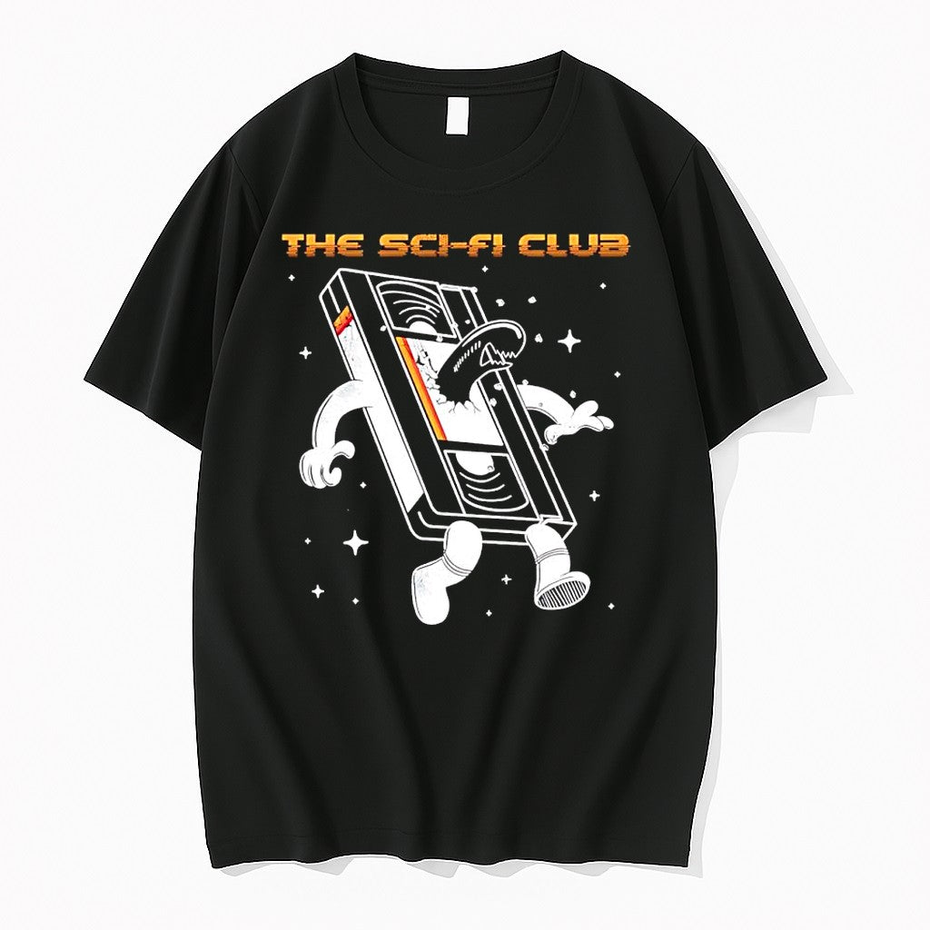 Original The Sci Fi Club Retro Vhs Tape Alien Monster Tshirts Jpg Unisex T-shirt, Sweatshirt, Hoodie, Long Sleeve Tee - T-Shirt, Sweatshirt, Hoodie