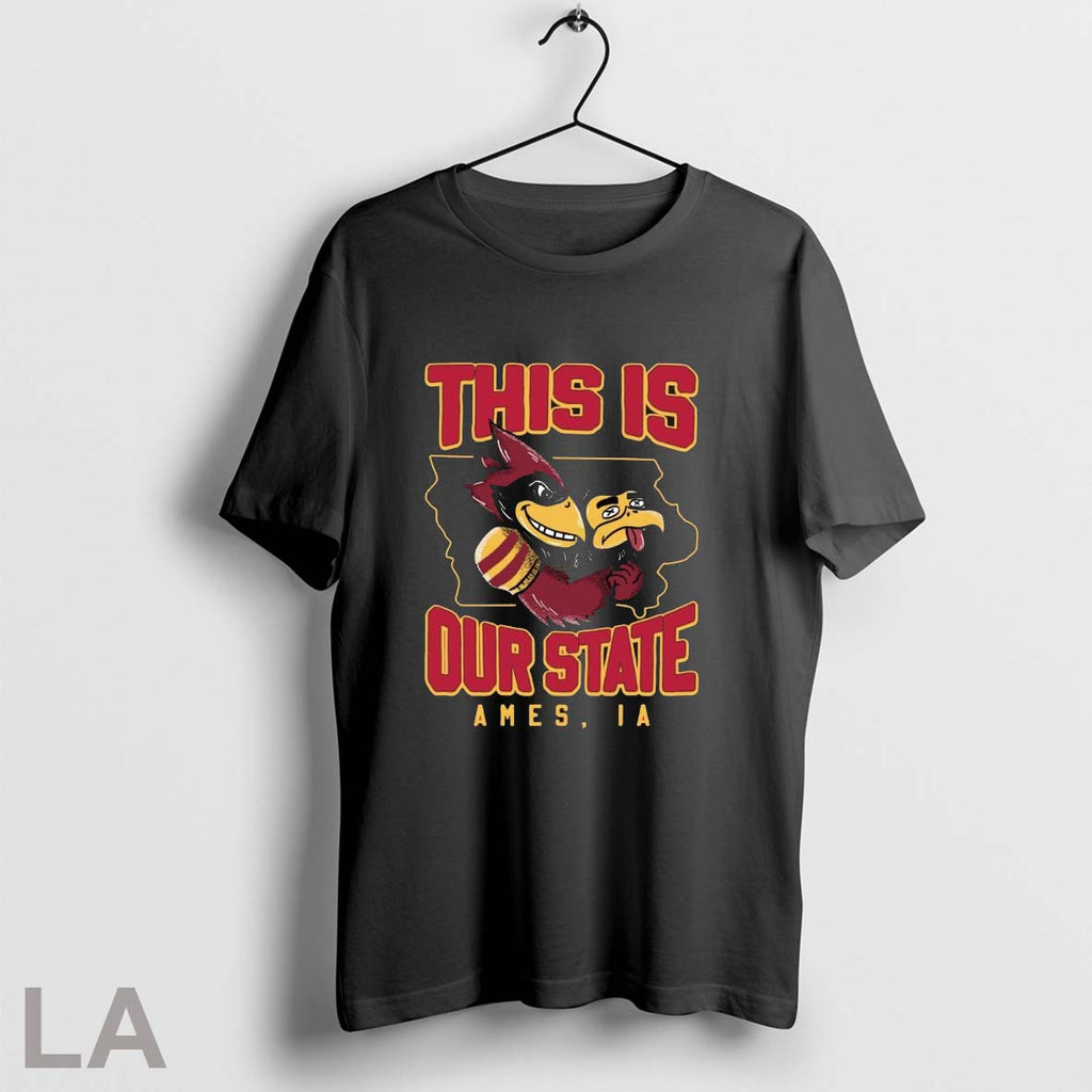 Original This Is Our State Ames Ia Iowa State Cyclones Vs Iowa Hawkeyes Mascots Unisex T-shirt, Sweatshirt, Hoodie, Long Sleeve Tee - T-Shirt, Sweatshirt, Hoodie