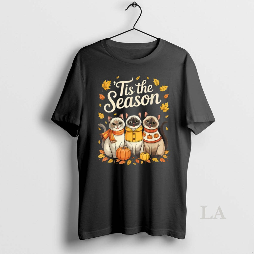 Original Tis The Season Siamese Cat Fall Autumn Pumpkin Unisex T-shirt, Sweatshirt, Hoodie, Long Sleeve Tee - T-Shirt, Sweatshirt, Hoodie