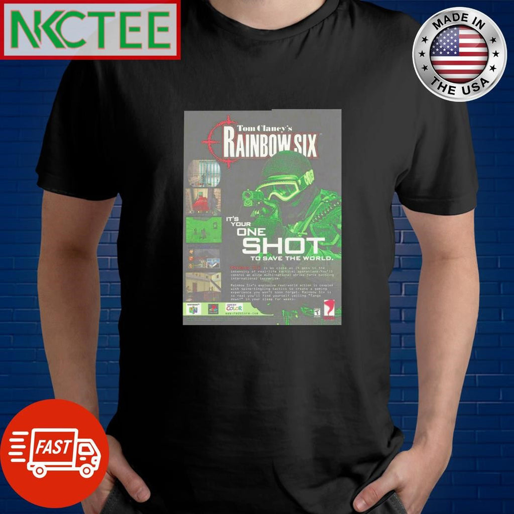 Original Tom Clancy’s Rainbow Six it’s your one shot to save the world 1998 shirt - T-Shirt, Sweatshirt, Hoodie