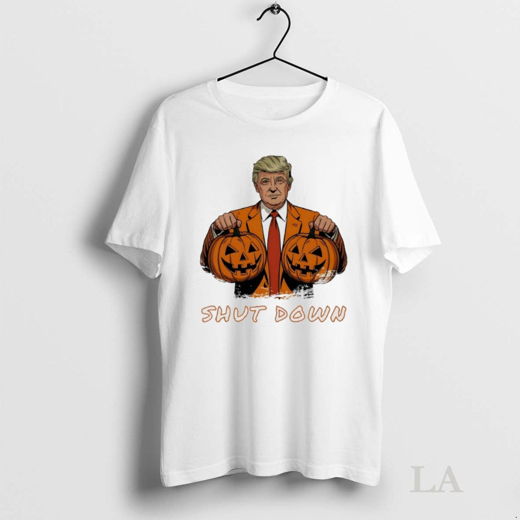 Original Trump Pumpkin Government Shutdown 2025 Halloween Unisex T-shirt, Sweatshirt, Hoodie, Long Sleeve Tee - T-Shirt, Sweatshirt, Hoodie