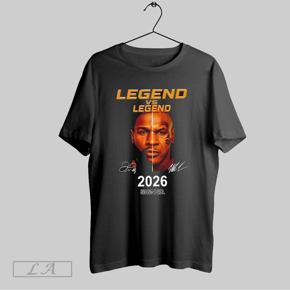 Original Tyson And Mayweather Legend Vs Legend 2026 Signed Unisex T-shirt, Sweatshirt, Hoodie, Long Sleeve Tee - T-Shirt, Sweatshirt, Hoodie
