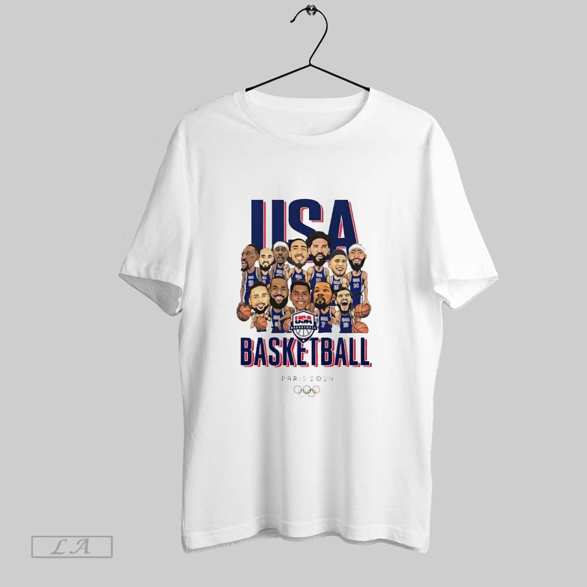 Original Usa Basketball Usa Paris 2024 Cartoon Unisex T-shirt, Sweatshirt, Hoodie, Long Sleeve Tee - T-Shirt, Sweatshirt, Hoodie