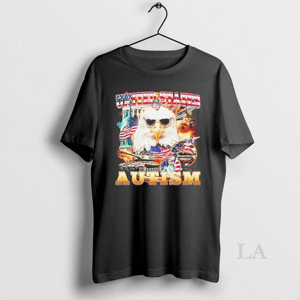 Original Usa United States Of Autism Unisex T-shirt, Sweatshirt, Hoodie, Long Sleeve Tee - T-Shirt, Sweatshirt, Hoodie