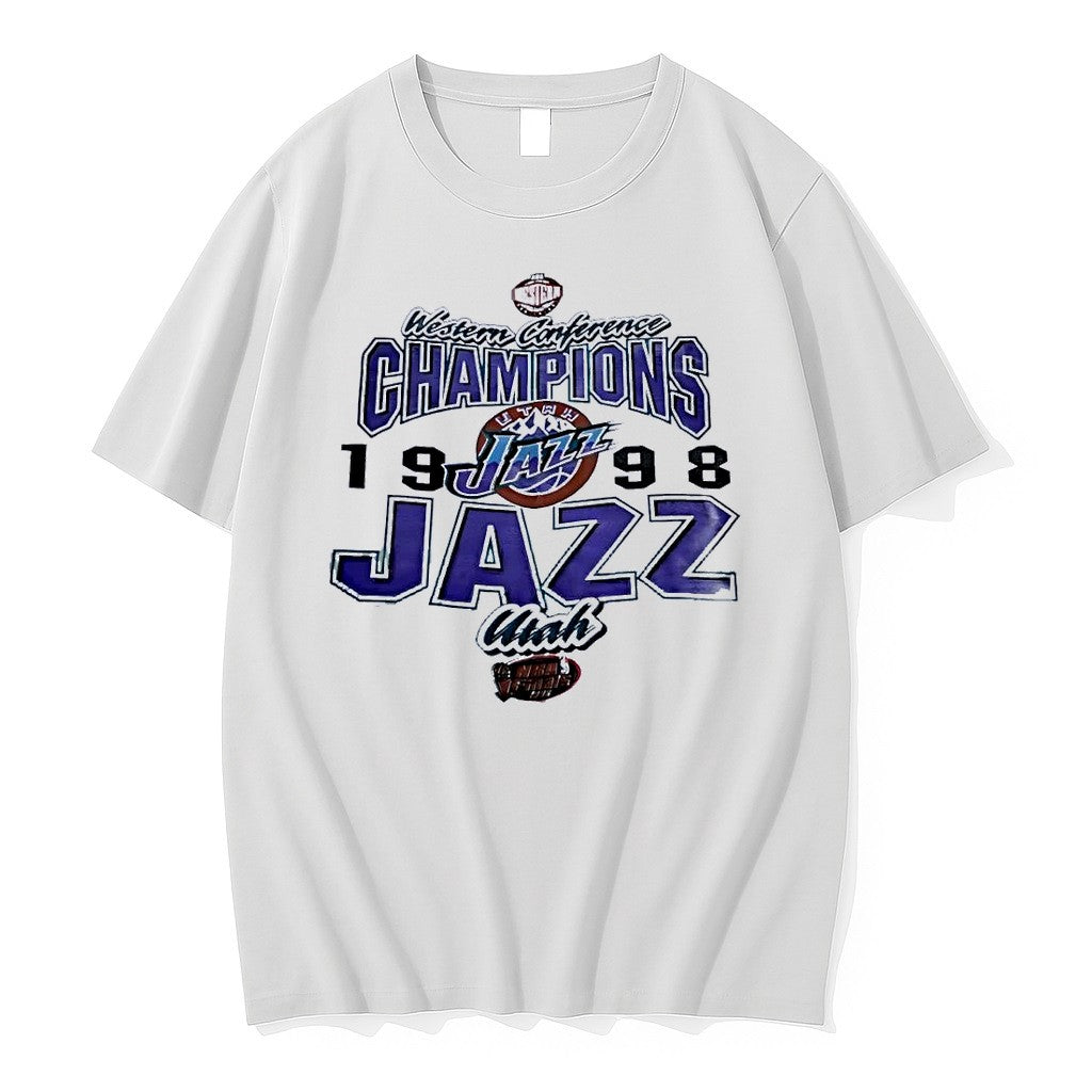 Original Utah Jazz 1998 Western Conference Champions Nba Finals Nba White Tshirts Unisex T-shirt, Sweatshirt, Hoodie, Long Sleeve Tee - T-Shirt, Sweatshirt, Hoodie