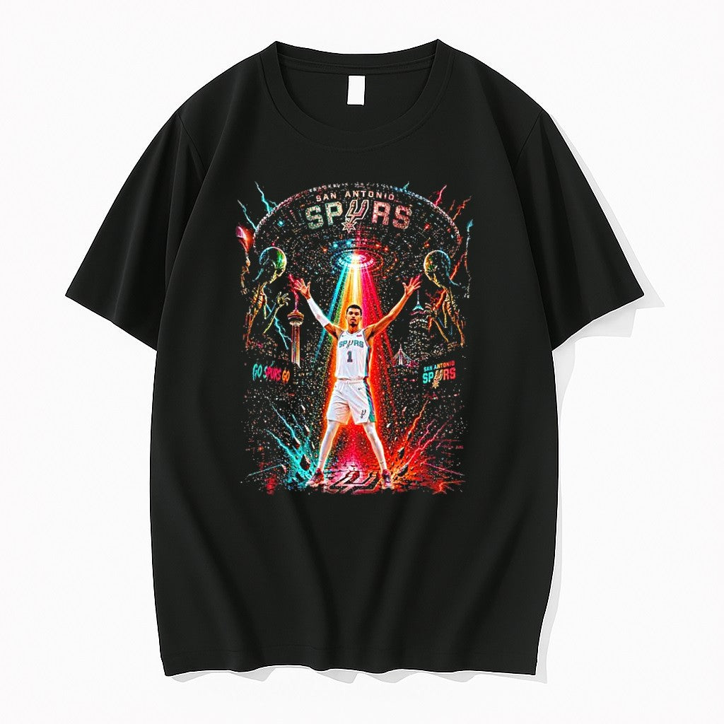 Original Victor Wembanyama San Antonio Spurs Ufo Alien Cityscape Tshirts Jpg Unisex T-shirt, Sweatshirt, Hoodie, Long Sleeve Tee - T-Shirt, Sweatshirt, Hoodie