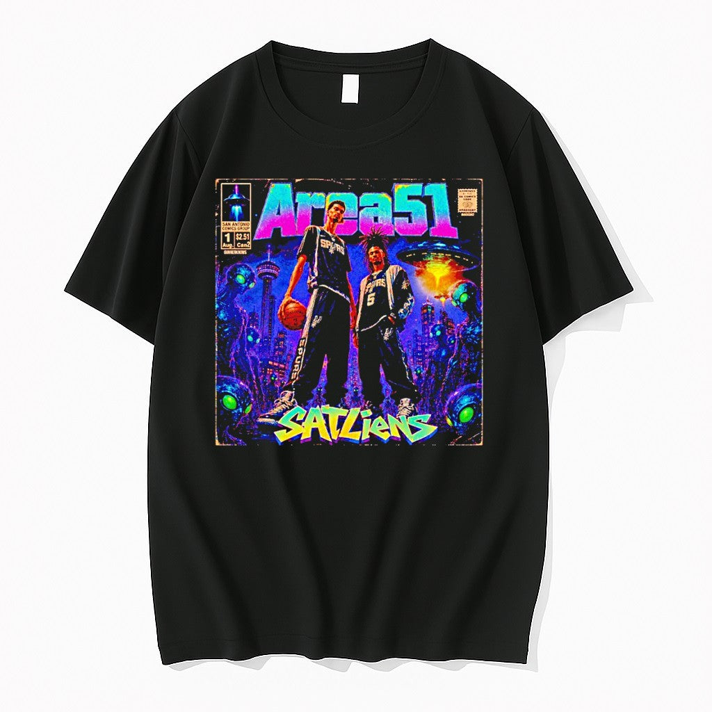 Original Victor Wembanyama And Stephon Castle Spurs Area 51 Satliens Comic Tshirts Unisex T-shirt, Sweatshirt, Hoodie, Long Sleeve Tee - T-Shirt, Sweatshirt, Hoodie