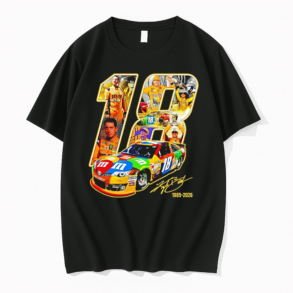 Original Vintage Kyle Busch 18 Tribute Nascar Legend Memorial Signature Tshirts Unisex T-shirt, Sweatshirt, Hoodie, Long Sleeve Tee - T-Shirt, Sweatshirt, Hoodie