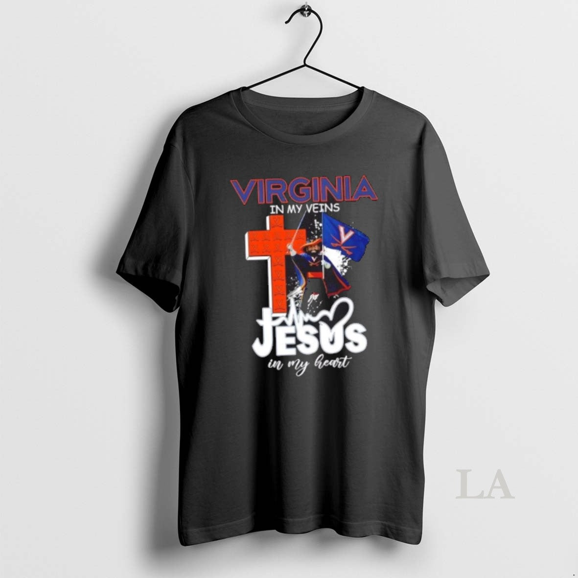 Original Virginia Cavaliers Mascot Hold Flag My Veins Jesus My Heart T-Shirts, Hoodie, Sweatshirt - T-Shirt, Sweatshirt, Hoodie