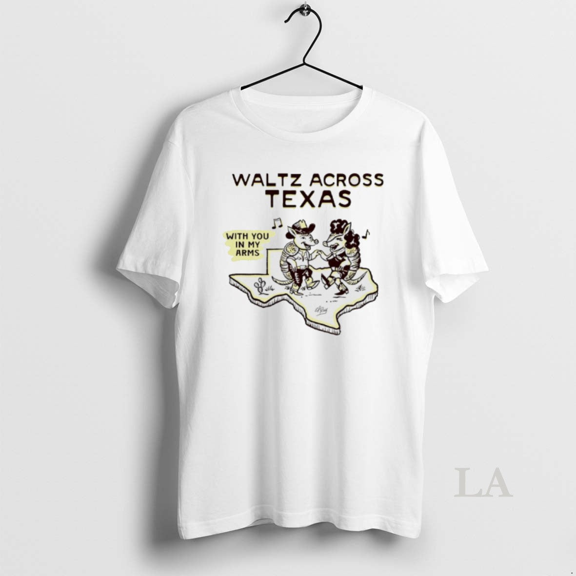 Original Waltz Across Texas With You In My Arms Cowboy Armadillo Unisex T-shirt, Sweatshirt, Hoodie, Long Sleeve Tee - T-Shirt, Sweatshirt, Hoodie