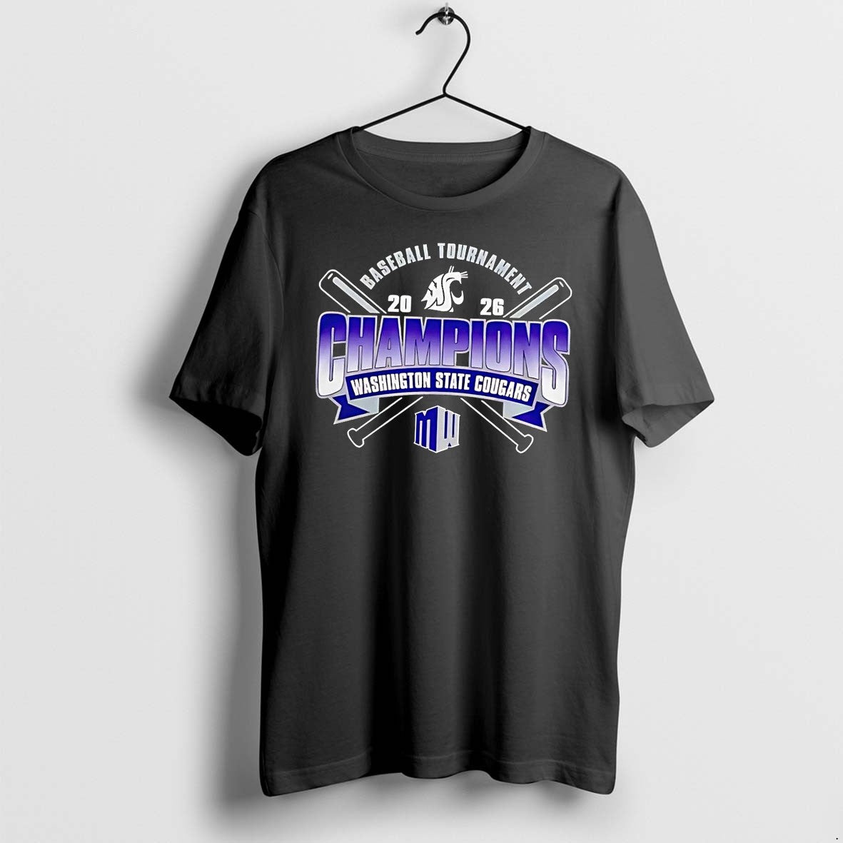 Original Washington State Cougars 2026 Baseball Tournament Champions Mw Black Tshirts Unisex T-shirt, Sweatshirt, Hoodie, Long Sleeve Tee - T-Shirt, Sweatshirt, Hoodie