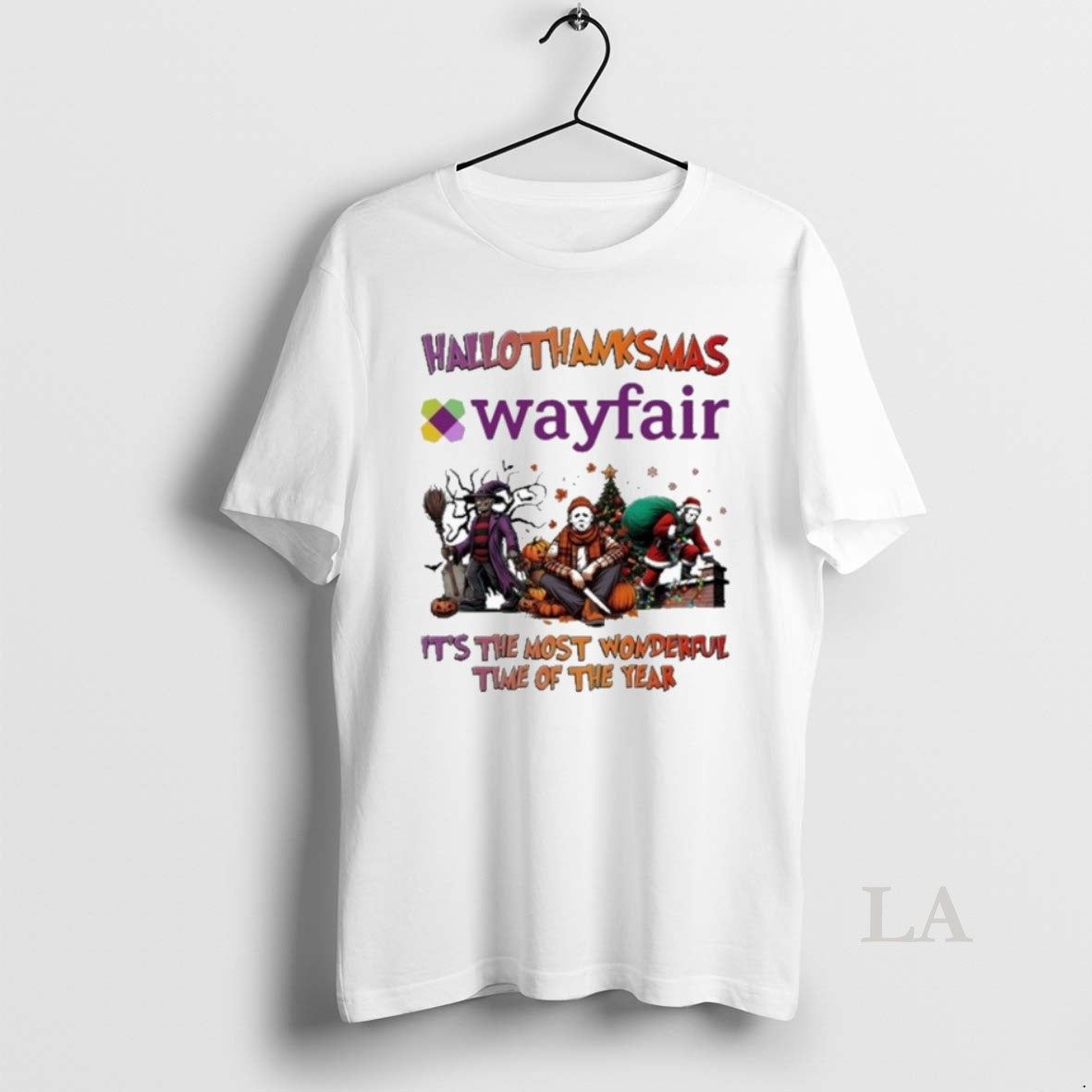 Original Wayfair Horror Film Hallothanksmas Its The Most Wonderful Time Of The Year Unisex T-shirt, Sweatshirt, Hoodie, Long Sleeve Tee - T-Shirt, Sweatshirt, Hoodie