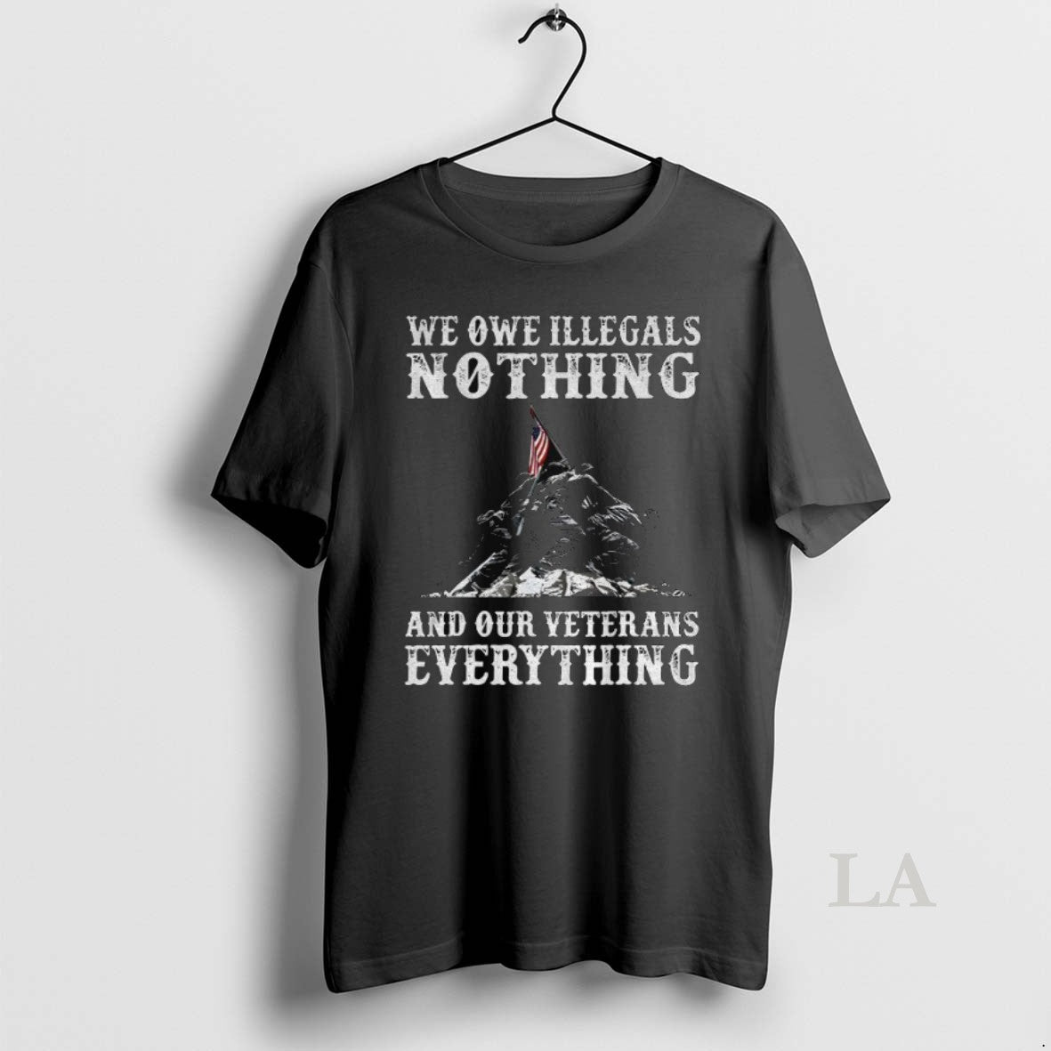 Original We Owe Illegals Nothing And Our Veteran Everything American Flag Unisex T-shirt, Sweatshirt, Hoodie, Long Sleeve Tee - T-Shirt, Sweatshirt, Hoodie