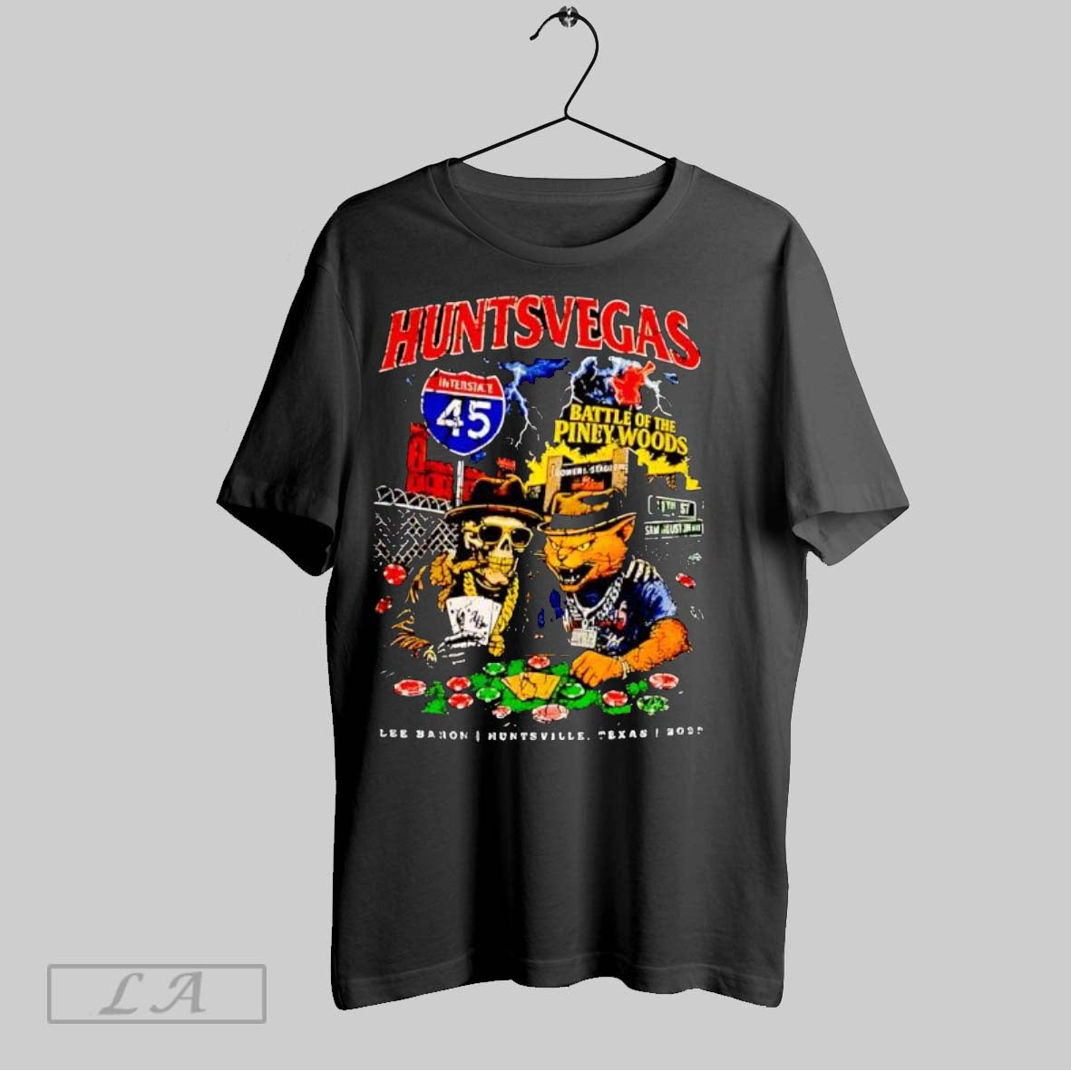 Original Welcome To Huntsvegas Interstate 45 Skulls Skeleton Mafia Card Game Unisex T-shirt, Sweatshirt, Hoodie, Long Sleeve Tee - T-Shirt, Sweatshirt, Hoodie
