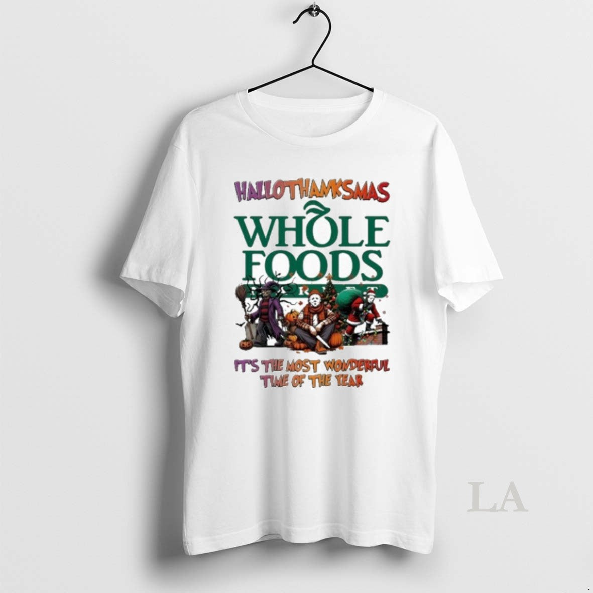 Original Whole Foods Market Horror Film Hallothanksmas Its The Most Wonderful Time Of The Year - T-Shirt, Sweatshirt, Hoodie