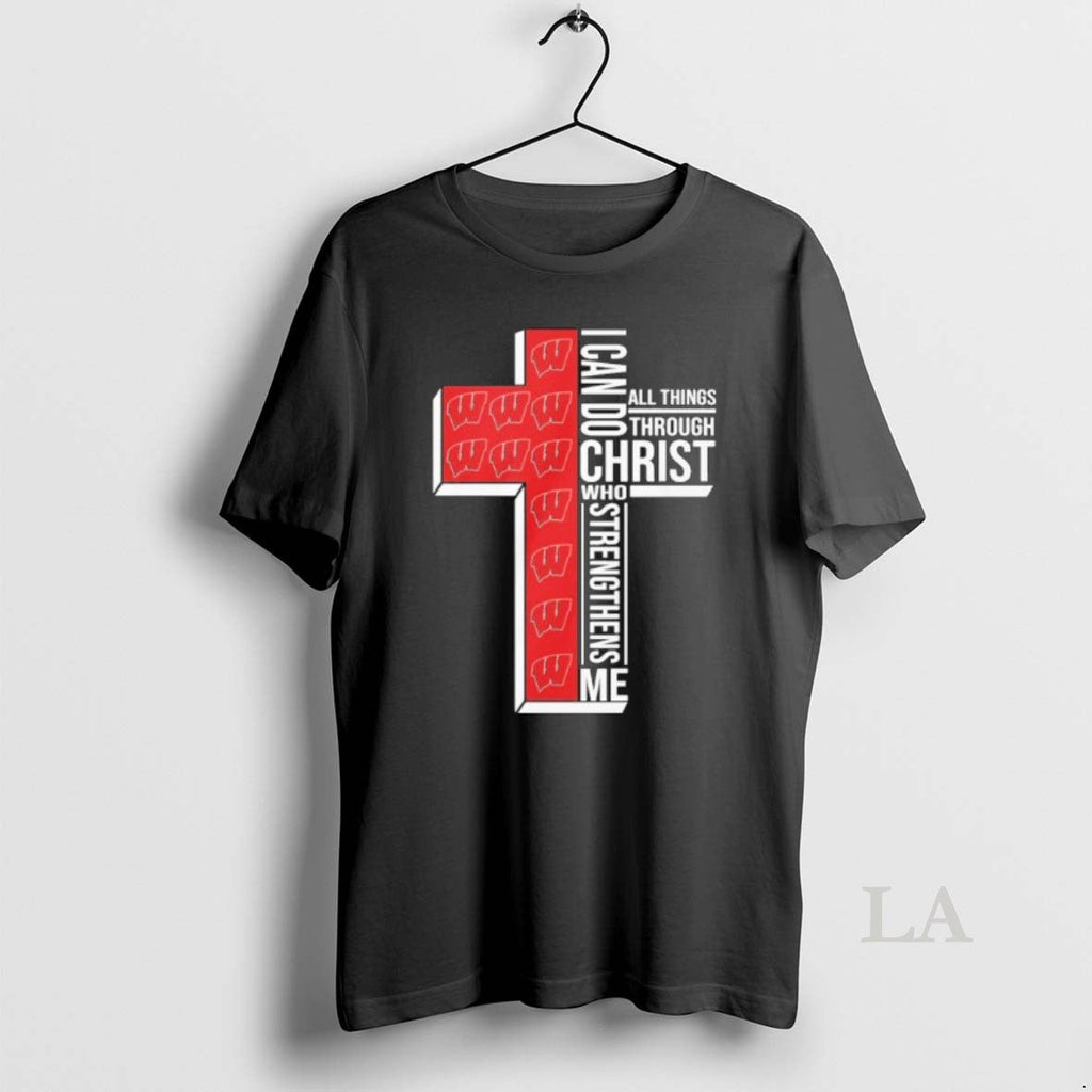 Original Wisconsin Basketball Logo I Can Do All Things Through Christ Who Strengthens Me T-Shirts, Hoodie, Sweatshirt - T-Shirt, Sweatshirt, Hoodie