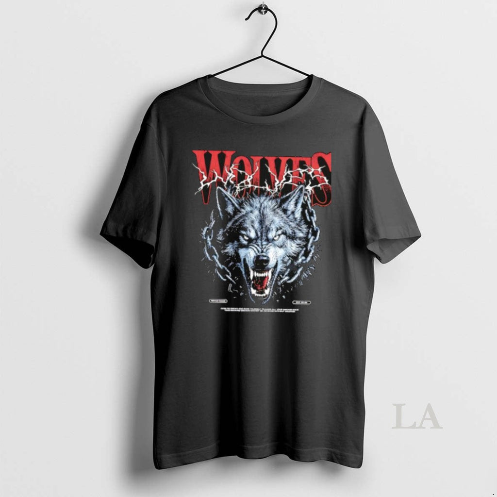 Original Wolves Angry Gray Wolf Head Heavy Metal Chain Unisex T-shirt, Sweatshirt, Hoodie, Long Sleeve Tee - T-Shirt, Sweatshirt, Hoodie
