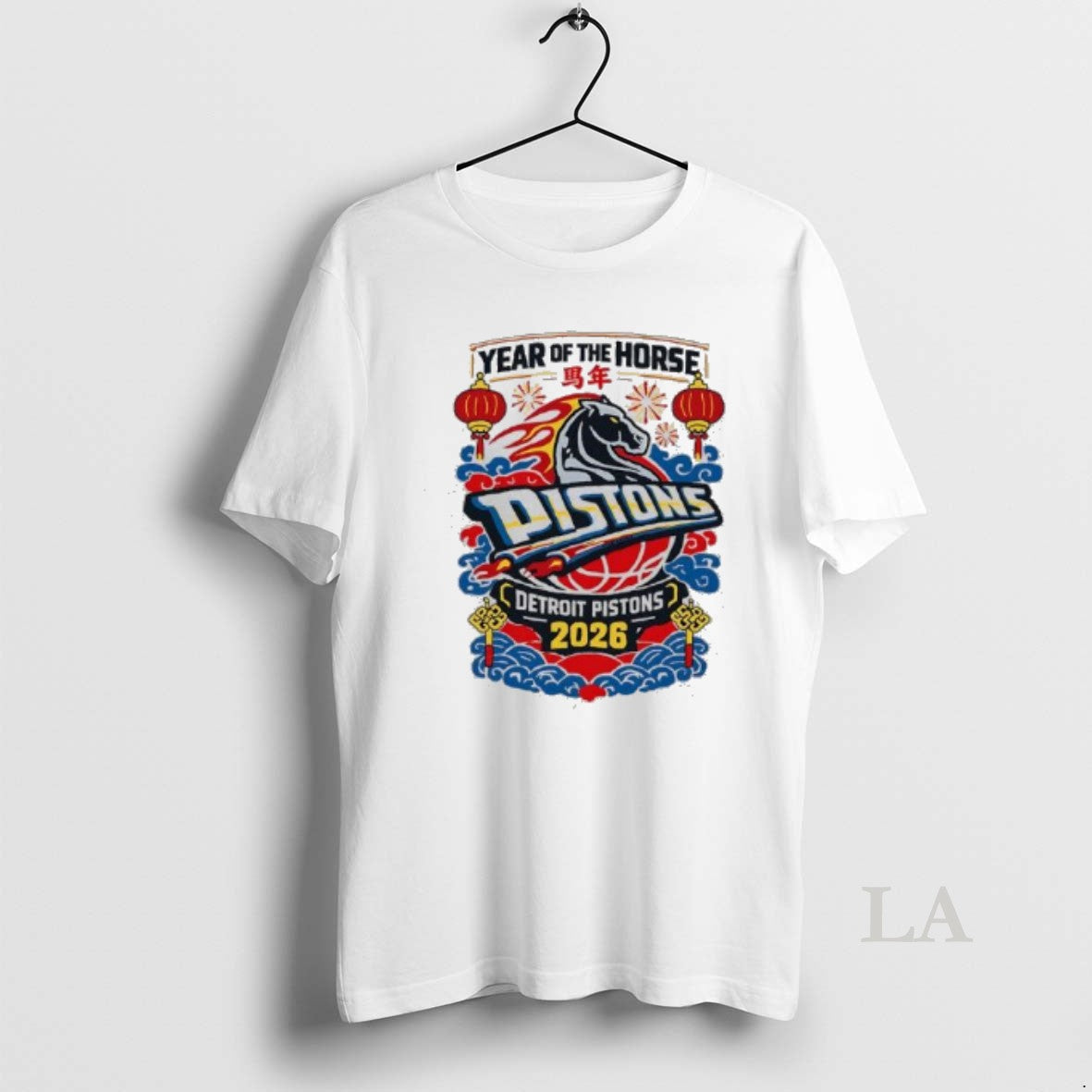 Original Year Of The Horse Nba Detroit Pistons 2026 Unisex T-shirt, Sweatshirt, Hoodie, Long Sleeve Tee - T-Shirt, Sweatshirt, Hoodie