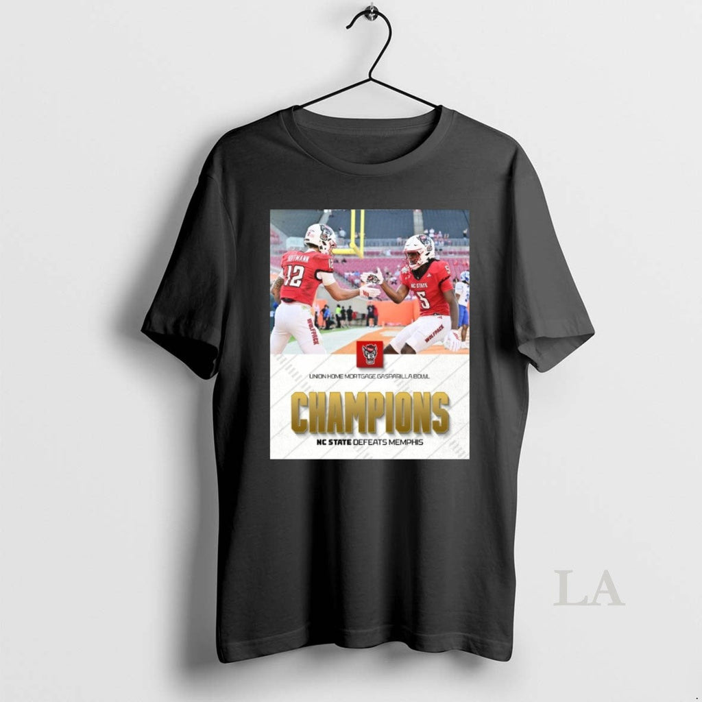 Original Nc State Wolfpack Defeated Memphis Tigers 2025 Union Home Mortgage Gasparilla Bowl Champions T-Shirts, Hoodie, Sweatshirt - T-Shirt, Sweatshirt, Hoodie