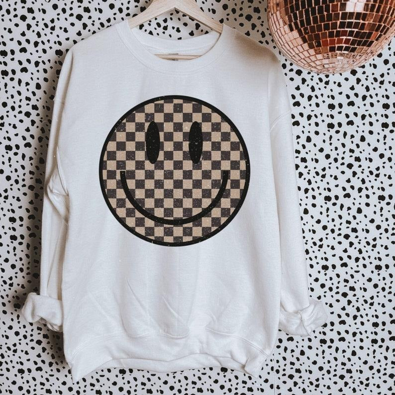 Smiling Face Plaid Checkered Be Happy ; Cotton Menswear Polyester Tops T-Shirts, Hoodie, Sweatshirt - T-Shirt, Sweatshirt, Hoodie