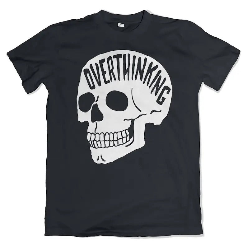 Overthinking . Anxiety Skull . Mental Health Shirt. Original. Mental Health T-Shirts, Hoodie, Sweatshirt - T-Shirt, Sweatshirt, Hoodie