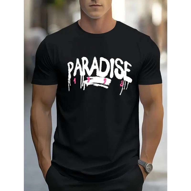 PARADISE Casual Sports Geometric Pattern Knit Fabric Round Neck Regular Fit Summer Outdoor & Leisure Made USA T-Shirts, Hoodie, Sweatshirt - T-Shirt, Sweatshirt, Hoodie