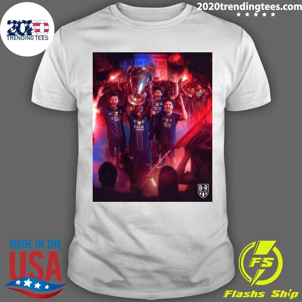 PSG Win Their Second Consecutive Champions League Title Shirt Unisex T-shirt, Sweatshirt, Hoodie, Long Sleeve Tee - T-Shirt, Sweatshirt, Hoodie