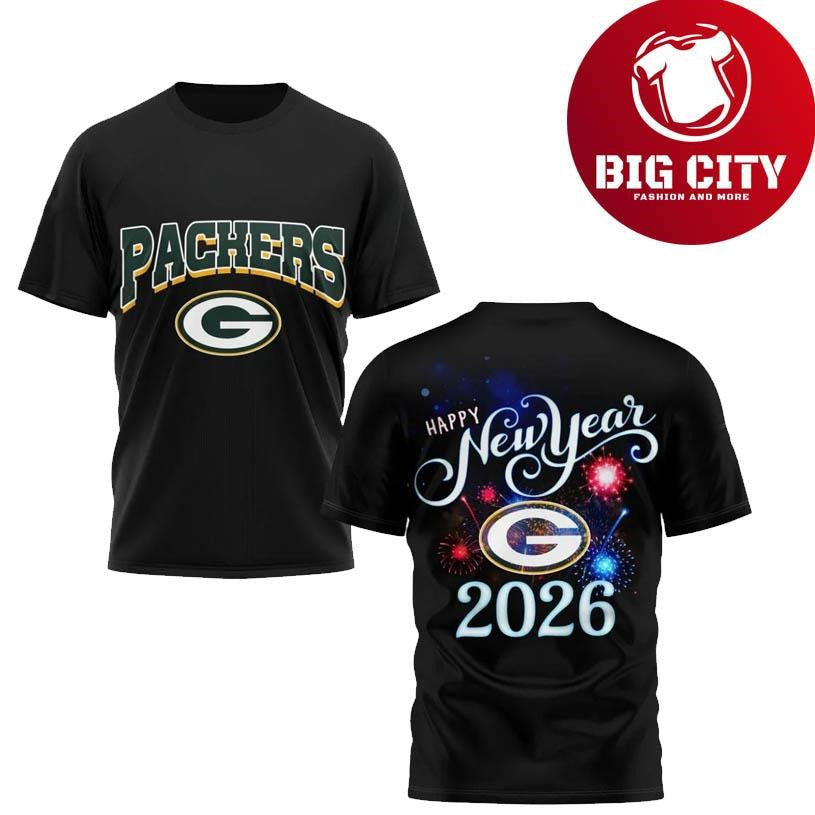 Packers Happy New Year 2026 Two Sided Shirt Unisex T-shirt, Sweatshirt, Hoodie, Long Sleeve Tee - T-Shirt, Sweatshirt, Hoodie