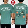 Paddys Irish Pub The Worst Bar In Philadelphia Two Sided Shirt Unisex T-shirt, Sweatshirt, Hoodie, Long Sleeve Tee - T-Shirt, Sweatshirt, Hoodie